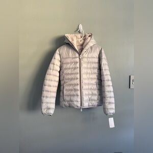 Save The Duck WOMEN'S ANIMAL FREE PUFFER JACKET in Rainy Beige XS